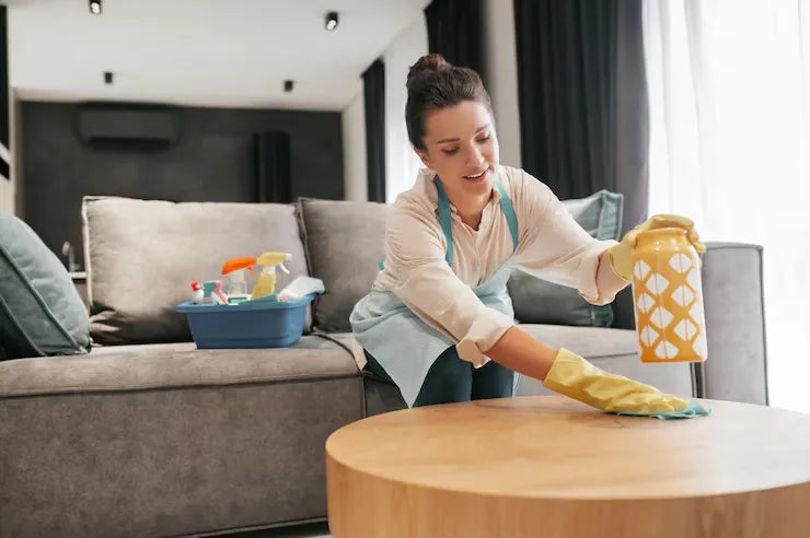Women Cleaning the table