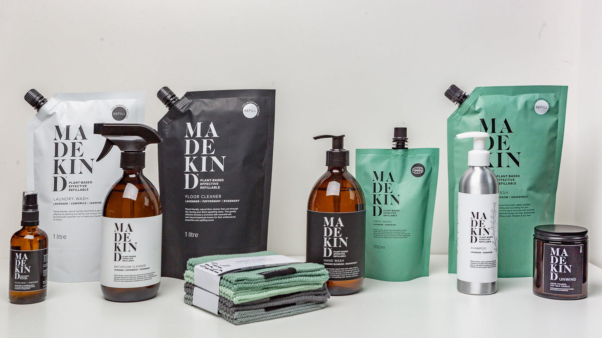 MadeKind cleaning products and refills, and toiletries and refills