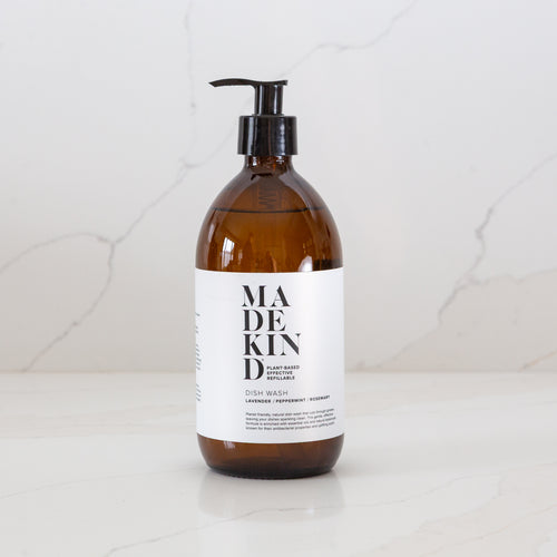 Photo of MadeKind Dish Wash in amber glass bottle