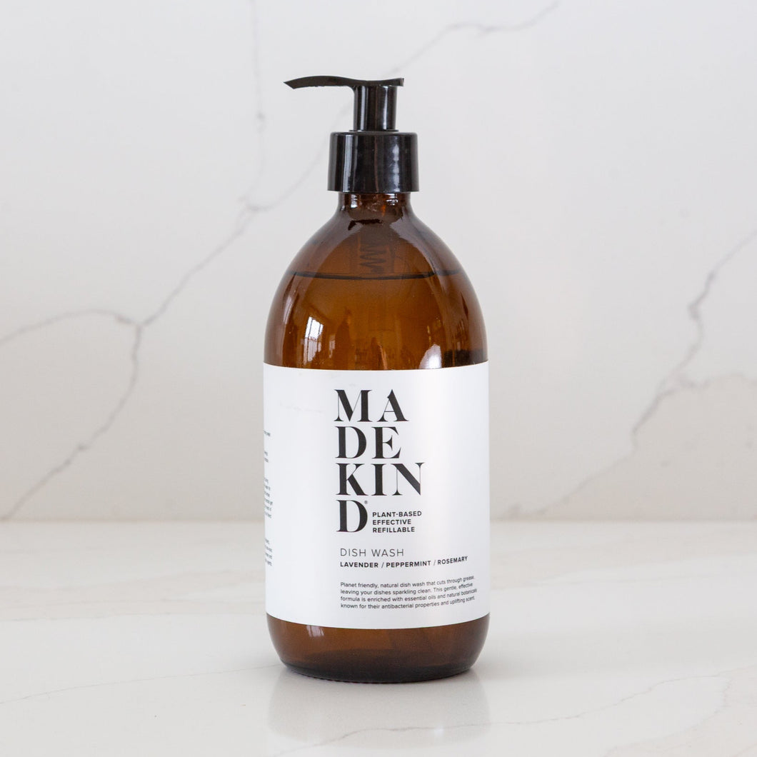 Photo of MadeKind Dish Wash in amber glass bottle