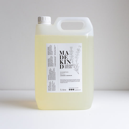 photo of a MadeKind 5 litre refill of natural shampoo