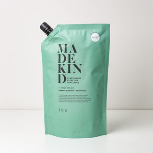 Photo of 1 Litre pouch of MadeKind orange blossom & grapefruit hand wash