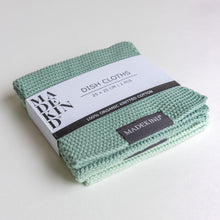 Load image into Gallery viewer, Photo of a set of 2 organic cotton knitted dishcloths by madeKind
