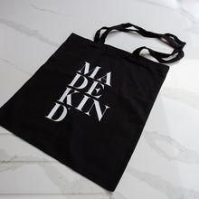 Load image into Gallery viewer, photo of madekind black tote bag 
