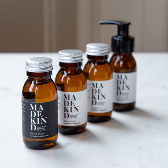 MadeKind Wash Bag with Travel Size Natural Toiletries