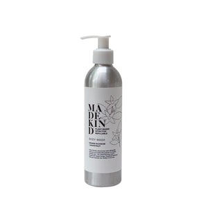 Photo of Madekind natural body wash. Gentle shower gel infused with essential oils.