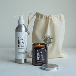 Natural Body Wash & Candle in Gift Bag