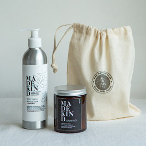 Natural Body Wash & Candle in Gift Bag